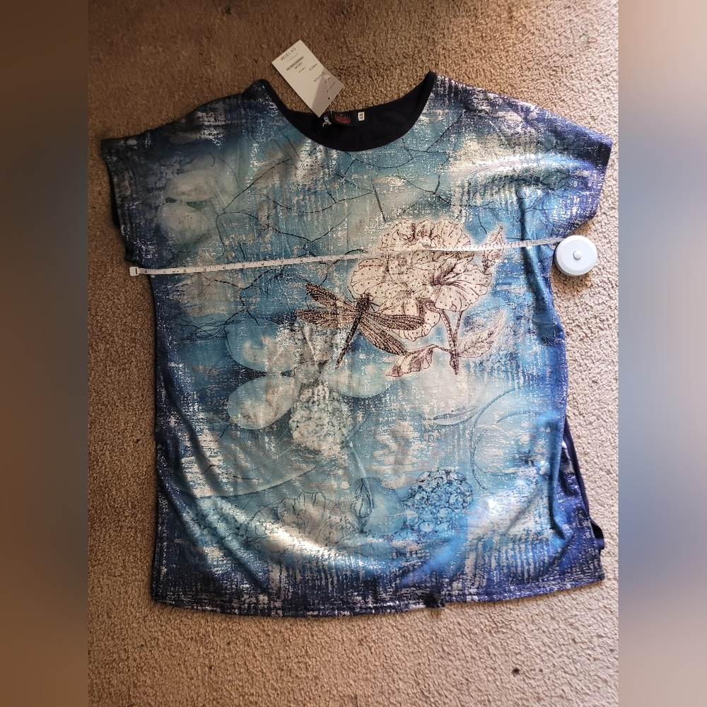 Blue Floral Womens Shirt - Picture 4 of 7